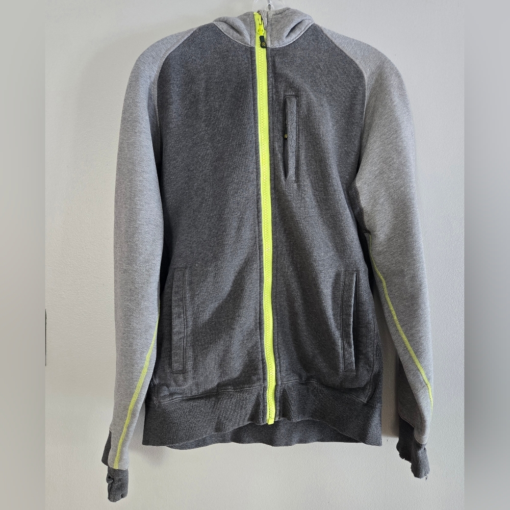 Lululemon Scuba Hoodie Mens Gray Green Full‎ Zip Up Sweatshirt Jacket Size M